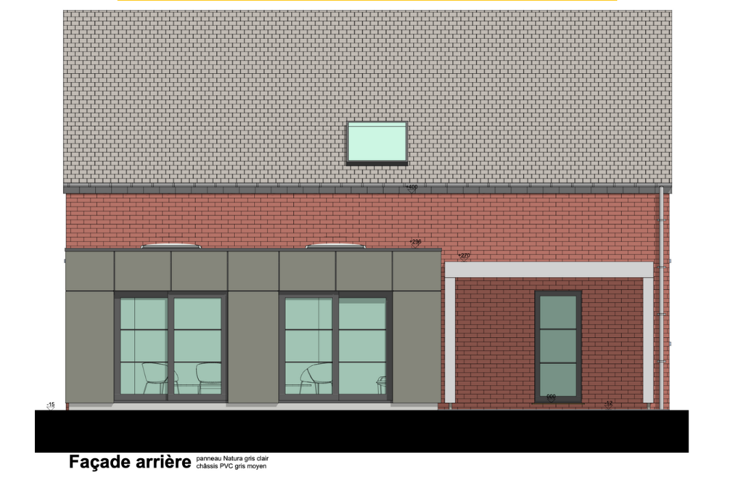 vue sur plan extension maison